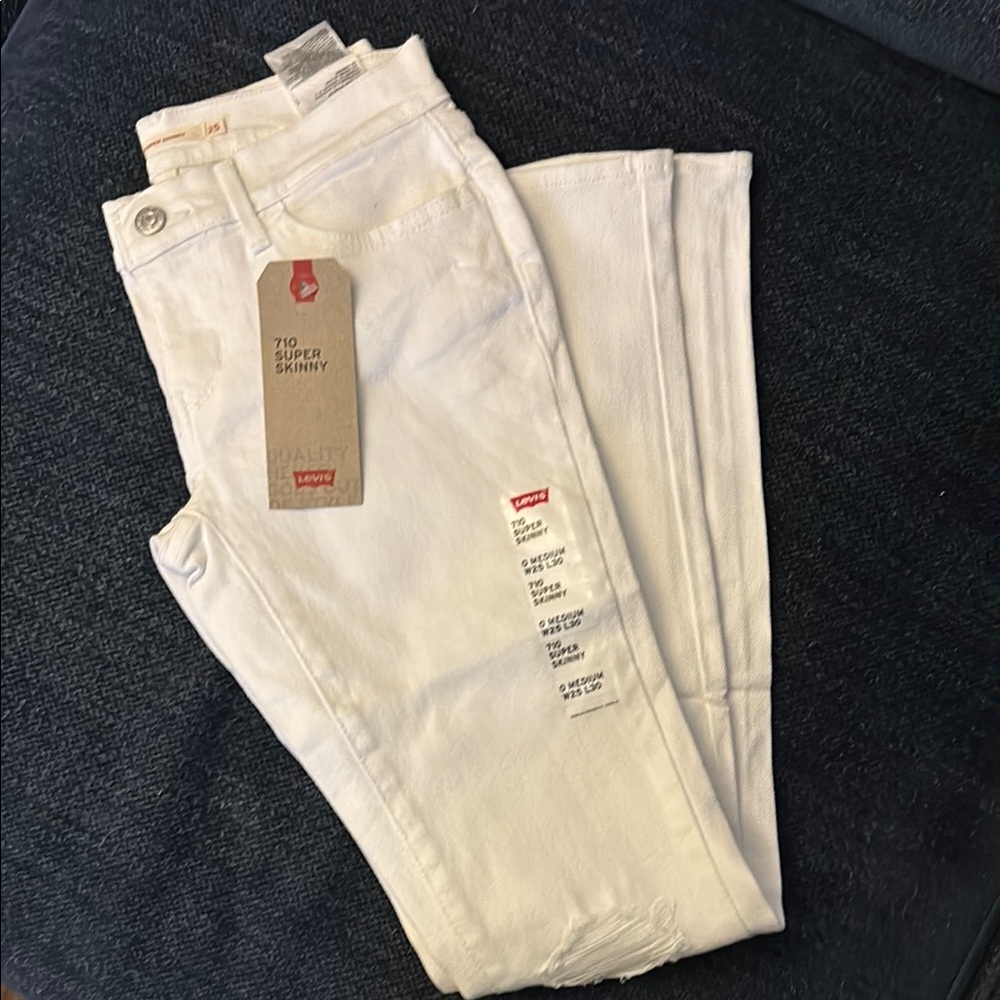 Levi's White Skinny Jeans Full-Length Denim